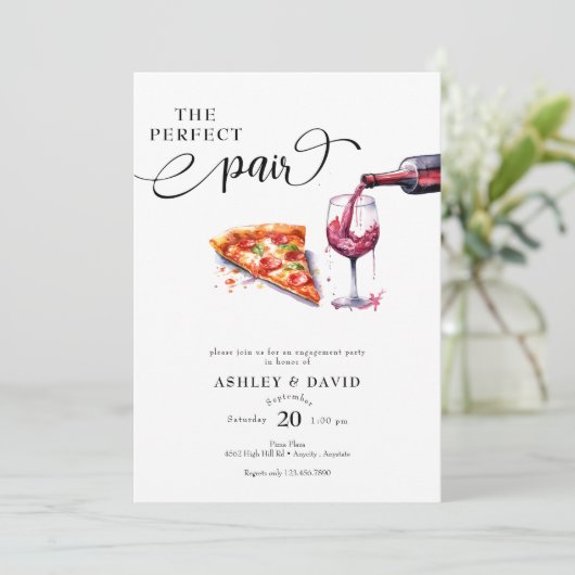 イタリアンピザ | ワイン 結婚パーティー 招待状 (スタンド正面)
