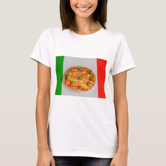イタリアンピザ 女性用ベーシックTシャツ Tシャツ (正面)