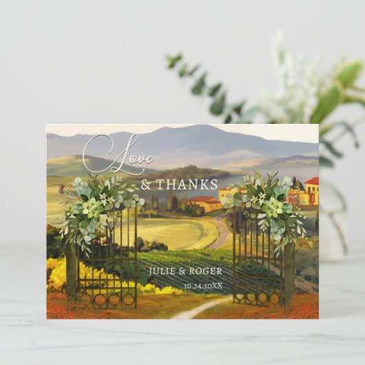 イタリアンファインアートカスタム写真の結婚ありがとう サンキューカード (スタンド正面)