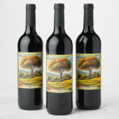 イタリアンファインアートサマー誕生日 ワインラベル (ボトル)