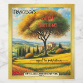 イタリアンファインアートサマー誕生日 ワインラベル (シングルラベル)