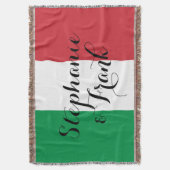 イタリアンフラグの色結婚の スローブランケット (正面縦)