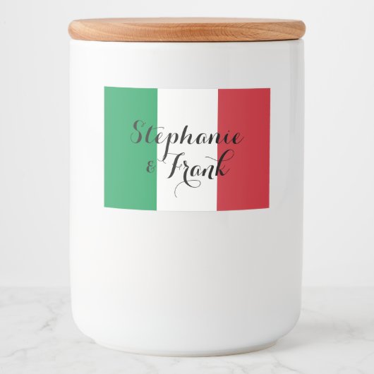 イタリアンフラグの色結婚の フードラベル (正面)