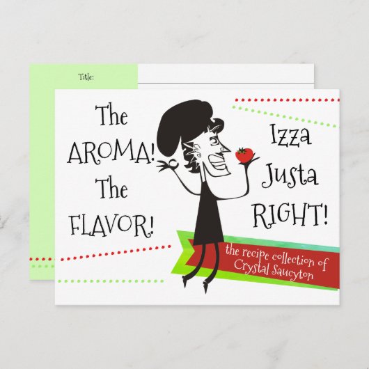 イタリアンフランスの料理人クックブックレシピカード ポストカード (正面/裏面)