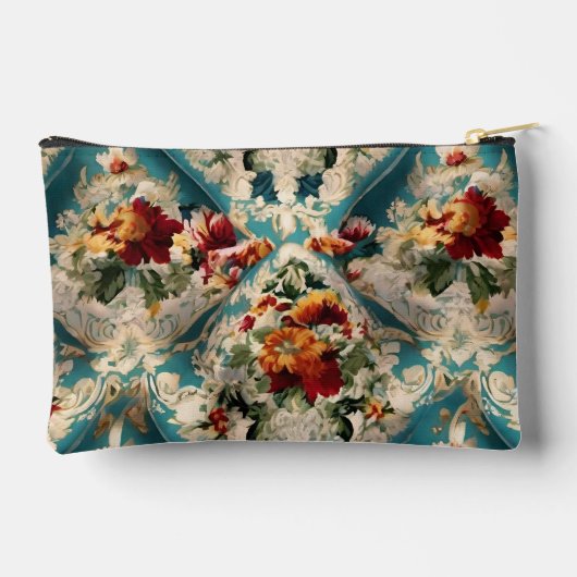 イタリアンフローラダマスクお洒落パターン アクセサリーポーチ (裏面)