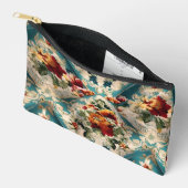 イタリアンフローラダマスクお洒落パターン アクセサリーポーチ (見開き)