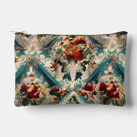 イタリアンフローラダマスクお洒落パターン アクセサリーポーチ (正面)
