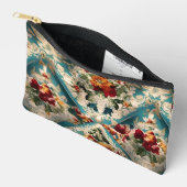 イタリアンフローラダマスクお洒落パターン アクセサリーポーチ (見開き)