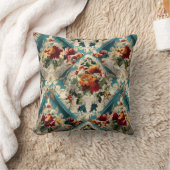 イタリアンフローラダマスクお洒落パターン クッション (ブランケット)