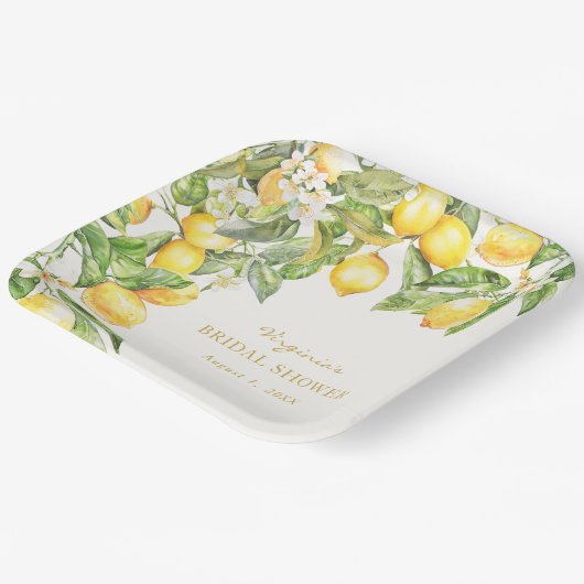 イタリアンフローラブライダルシャワー紙プレート ペーパープレート (傾斜あり)