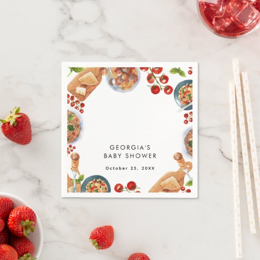 イタリアンフードベイビーシャワー スタンダードカクテルナプキン (インサイチュ)