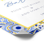 イタリアンブライダルシャワー泡状バー標識ポスター ポスター (角)