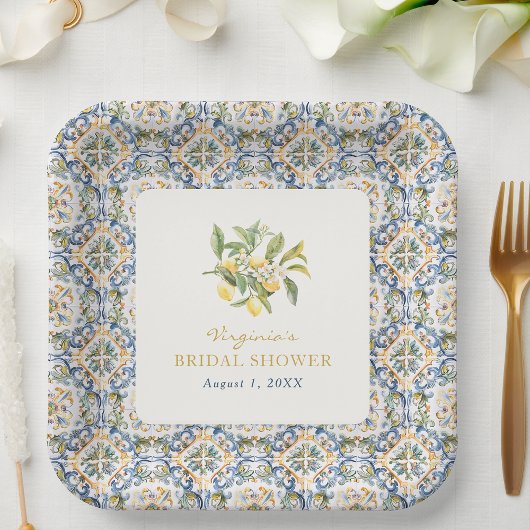 イタリアンブライダルシャワー紙プレート ペーパープレート