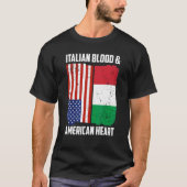 イタリアンブラッド&アメリカハートルーツイタリアンイタリア Tシャツ (正面)