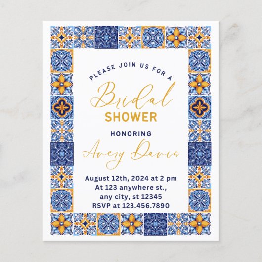 イタリアンブルーイエローサマーバジェットブライダルシャワー (正面)