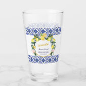 イタリアンブルータイルのリモンチェッロ ブライダルシャワーのギフト タンブラーグラス (裏面)