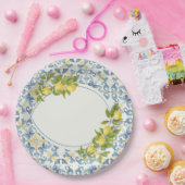 イタリアンブルータイルレモン ペーパープレート (パーティー)