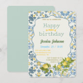 イタリアンブルータイルレモン 招待状 (正面/裏面)