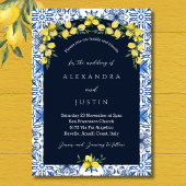 イタリアンブルータイル地中海のLEMON結婚's 招待状