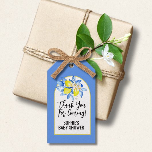 イタリアンブルータイル、チャオベイビー、イエローレモン ギフトタグ