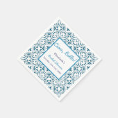 イタリアンブルータイル チャオ ベラ ブライダルシャワー スタンダードカクテルナプキン (角)