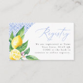 イタリアンブルータイル ポジターノ レモン レジストリー QR コード エンクロージャーカード (正面)