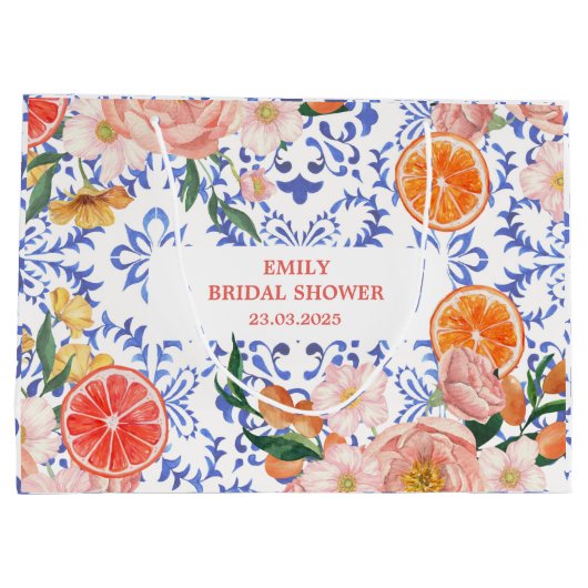 イタリアンブルータイル メディテレニアン ブライダルシャワー ラージペーパーバッグ (裏面)