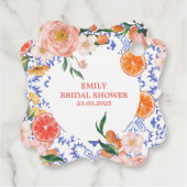 イタリアンブルータイル メディテレーニアンの花嫁のシャワー フェイバータグ (裏面)