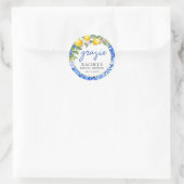 イタリアンブルータイル レモン 結婚前のお祝い Grazie ラウンドシール (バッグ)