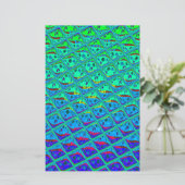 イタリアンブルー人魚モチーフアートプリント 便箋 (スタンド正面)