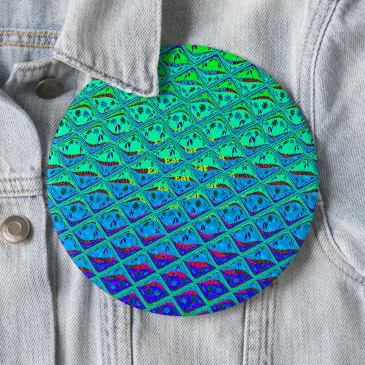 イタリアンブルー人魚モチーフアートプリント 缶バッジ (インサイチュ)