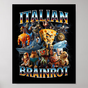 イタリアンブレインロット イタリアン脳回転 おもしろミーム少年 ポスター