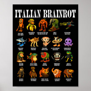 イタリアンブレインロット イタリアン+ブレインロット おもしろミーム ポスター