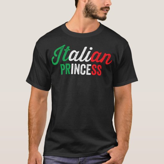 イタリアンプリンセスおもしろいガールイタリアンイタリア Tシャツ (正面)