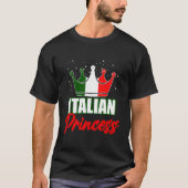 イタリアンプリンセスイタリア旅行プリドイタリアン国旗 Tシャツ (正面)