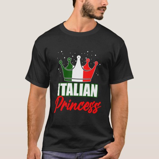 イタリアンプリンセスイタリア旅行プリドイタリアン国旗 Tシャツ (正面)