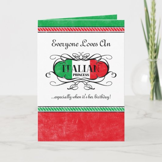 イタリアンプリンセスパーソナライズされたカード カード (正面)