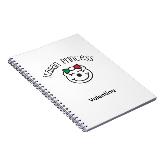 イタリアンプリンセス – かわいい手描きクマ ノートブック (右側)