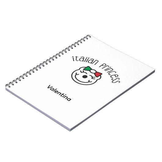 イタリアンプリンセス – かわいい手描きクマ ノートブック (左側)