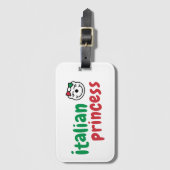 イタリアンプリンセス – かわいい手描きクマ ラゲッジタグ (正面縦)