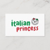 イタリアンプリンセス – かわいい手描きクマ 名刺 (正面)