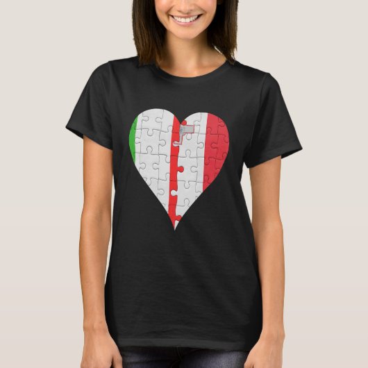 イタリアンマルチーズフラグハート Tシャツ (正面)