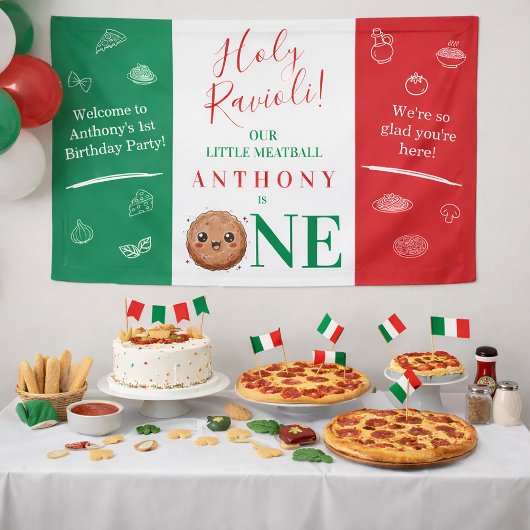 イタリアンミートボール1歳の誕生日 横断幕