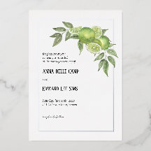 イタリアンライムと柑橘結婚式招待状