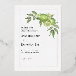 イタリアンライムと柑橘結婚式招待状 箔招待状