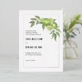 イタリアンライムと柑橘結婚式招待状 箔招待状 (立ち正面)