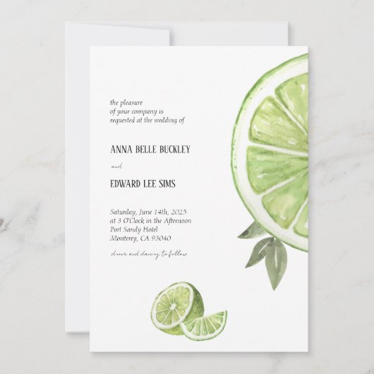 イタリアンライム結婚式招待状 招待状 (正面)