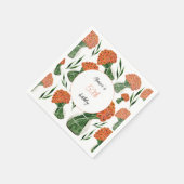 イタリアンラヌンキュラス水彩画パーソナライズされた画 スタンダードカクテルナプキン (角)