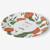 イタリアンラヌンキュラス水彩画 ペーパープレート (アングル)