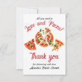 イタリアンラブ&ピザパーティースライス ブライダルシャワー サンキューカード (正面)